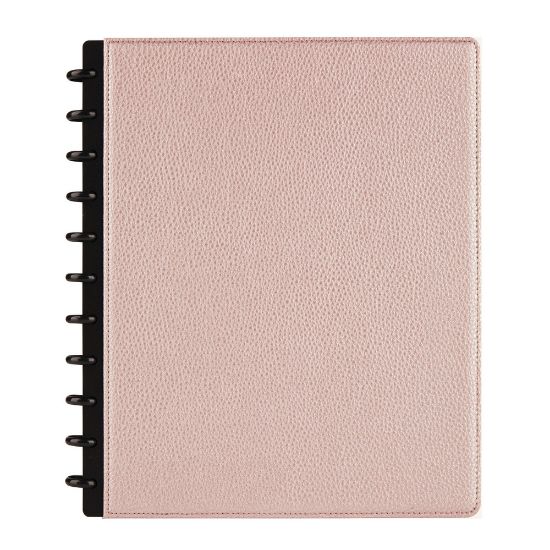 Picture of TUL Discbound Notebook With Pebbled Leather Cover, Letter Size, Narrow Ruled, 60 Sheets, Rose Gold