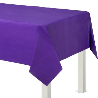 Picture of Amscan Flannel-Backed Vinyl Table Covers, 54in x 108in, New Purple, Set Of 2 Covers