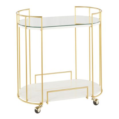 Picture of LumiSource Canary Contemporary 2-Shelf Cart, White/Gold