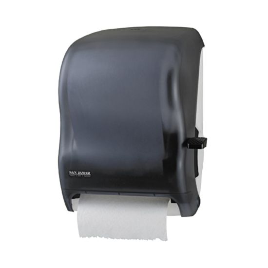 Picture of San Jamar Lever-action Jam-resistant Towel Dispenser - Roll Dispenser - Roll - 16.5in Height x 12.9in Width x 9.5in Depth - Plastic - Black Pearl - Durable, Long Lasting, Break Resistant, Lockable, Chemical Resistant, Jam Resistant