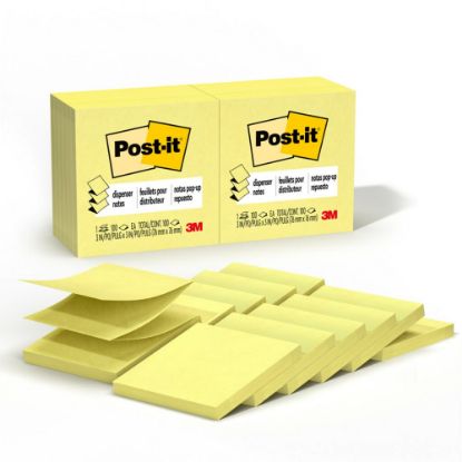 Picture of Post-it Pop Up Notes, 3 in x 3 in, 12 Pads, 100 Sheets/Pad, Clean Removal, Canary Yellow