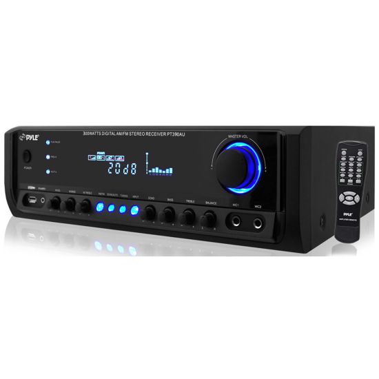 Picture of PyleHome PT390AU AM/FM Receiver - 300 W RMS - 4 Channel - AM, FM - USB - iPod Supported