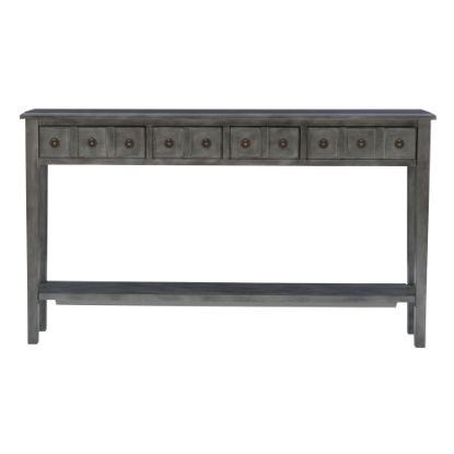 Picture of Powell Crocker 4-Drawer Console Table, 35inH x 60inW x 10inD, Gray