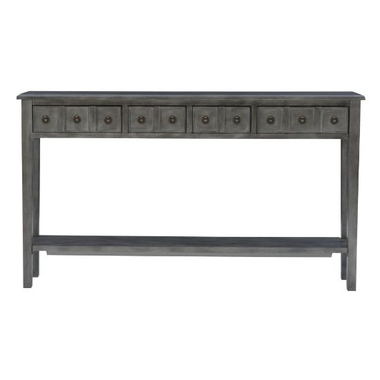 Picture of Powell Crocker 4-Drawer Console Table, 35inH x 60inW x 10inD, Gray