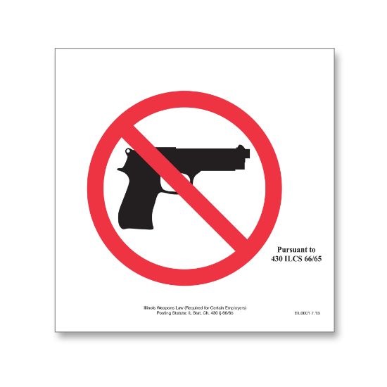 Picture of ComplyRight State Weapons Law Poster, English, Illinois, 6in x 5in