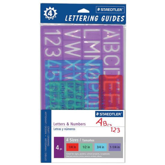 Picture of Staedtler Lettering Guides, Pack Of 4