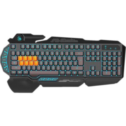 Picture of BLOODY GAMING PROGRAMMABLE 8 KEY LED MECHANICAL GAMING KEYBOARD - Cable Connectivity - USB Interface Multimedia, Macro Hot Key(s) - Windows - Membrane/Mechanical Keyswitch - Black