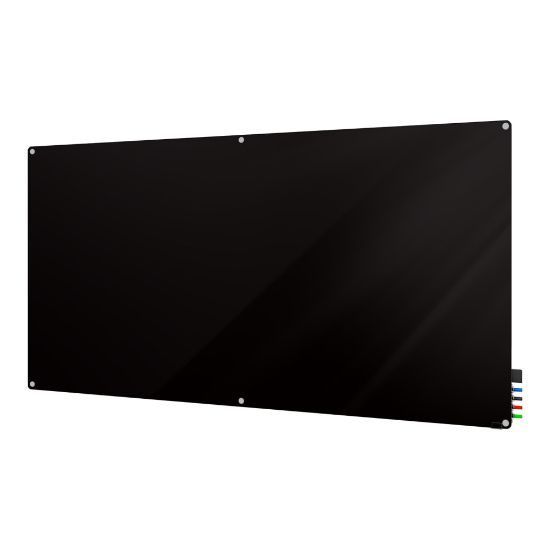 Picture of Ghent Harmony Magnetic Glass Unframed Dry-Erase Whiteboard, 48in x 96in, Black