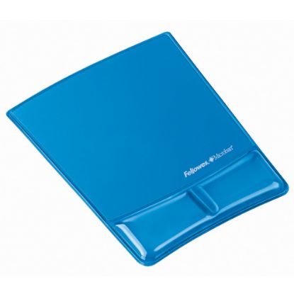 Picture of Fellowes Mouse Pad and Health-V Gel Palm Support, Microban Protection, 0.88in H x 8.25inW  x 9.88in D, Blue