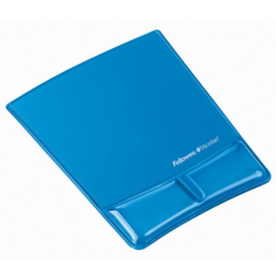 Picture of Fellowes Mouse Pad and Health-V Gel Palm Support, Microban Protection, 0.88in H x 8.25inW  x 9.88in D, Blue