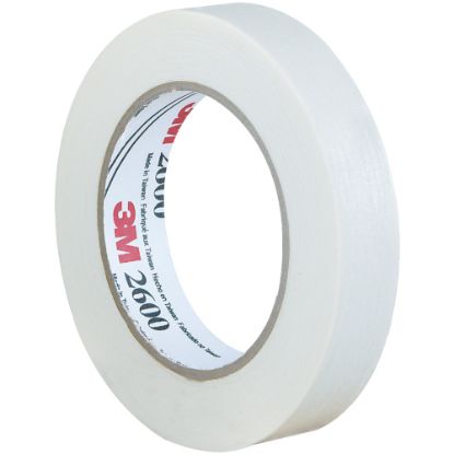 Picture of 3M 2600 Masking Tape, 3in Core, 1in x 180ft, White, Case Of 36