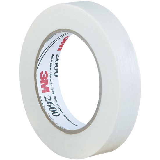 Picture of 3M 2600 Masking Tape, 3in Core, 1in x 180ft, White, Case Of 36