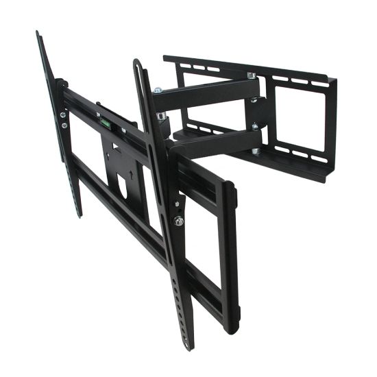 Picture of MegaMounts Full Motion Wall Mount With Bubble Mount For 32 - 70in TVs, 4.5inH x 27.5inW x 17.5inD, Black