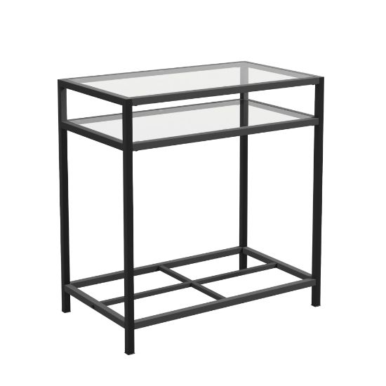 Picture of Sauder Carolina Grove Contemporary Glass And Metal Coffee Table, 25inH x 14-1/6inW x 24inD, Clear/Black