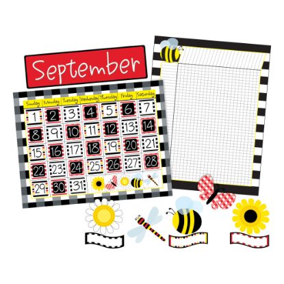 Picture of Barker Creek Chart And Accent Set, With Calendar, 22in x 5 1/2in, Buffalo Plaid