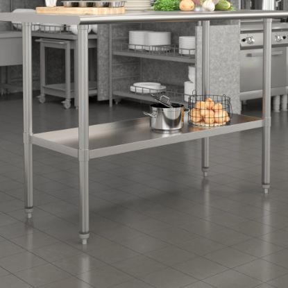 Picture of Flash Furniture Galvanized Adjustable Under Shelf For Prep And Work Tables, 2inH x 43-1/4inW x 18inD, Silver