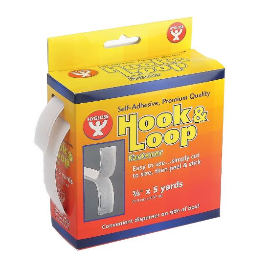 Picture of Hygloss Hook-And-Loop Fastener Rolls, 0.75in x 180in, White, Pack Of 2