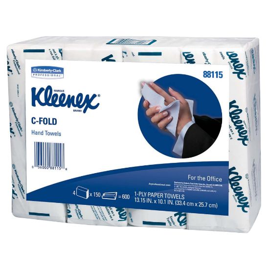 Picture of Kleenex Professional Embossed 1-Ply Paper Towels, 150 Per Pack, Case Of 4 Packs