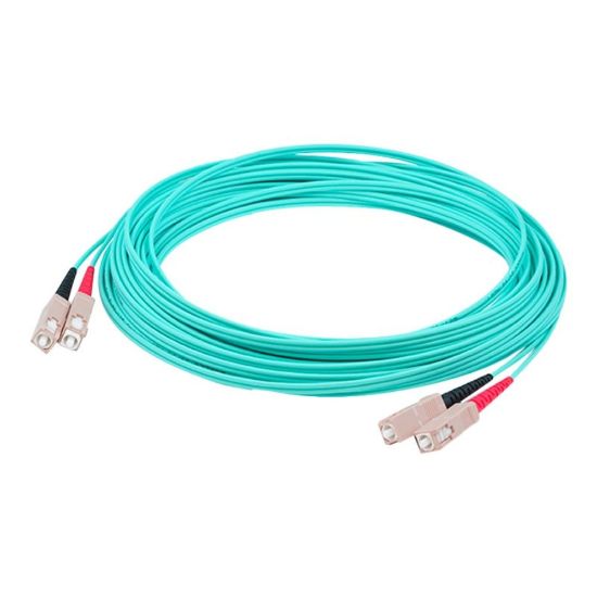 Picture of AddOn 7m SC OM4 Aqua Patch Cable - Patch cable - SC/UPC multi-mode (M) to SC/UPC multi-mode (M) - 7 m - fiber optic - duplex - 50 / 125 micron - OM4 - halogen-free - aqua