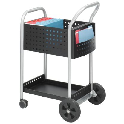 Picture of Safco Scoot Mail Cart, 40 1/2inH x 22inW x 27inD, Silver/Black