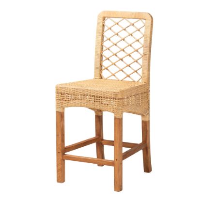 Picture of bali & pari Moscow Counter Stool, Natural Brown/Walnut Brown