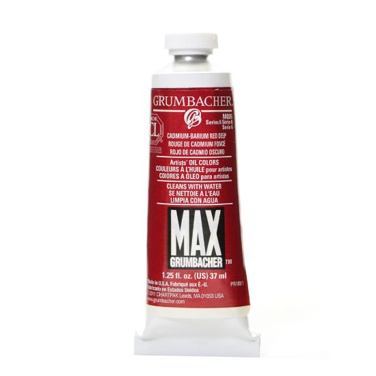 Picture of Grumbacher Max Water Miscible Oil Colors, 1.25 Oz, Cadmium Barium Red Deep