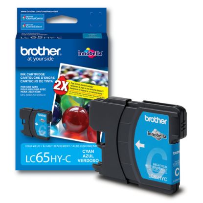 Picture of Brother LC65 Cyan High-Yield Ink Cartridge, LC65HYC