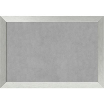 Picture of Amanti Art Magnetic Bulletin Board, Aluminum/Steel, 40in x 28in, Brushed Sterling Silver Wood Frame