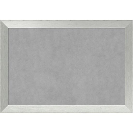 Picture of Amanti Art Magnetic Bulletin Board, Aluminum/Steel, 40in x 28in, Brushed Sterling Silver Wood Frame