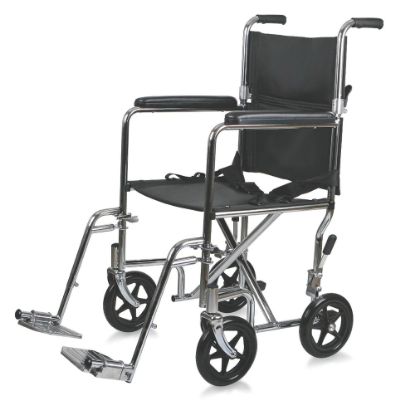 Picture of Medline Steel Transport Chair, 19in Seat, Chrome