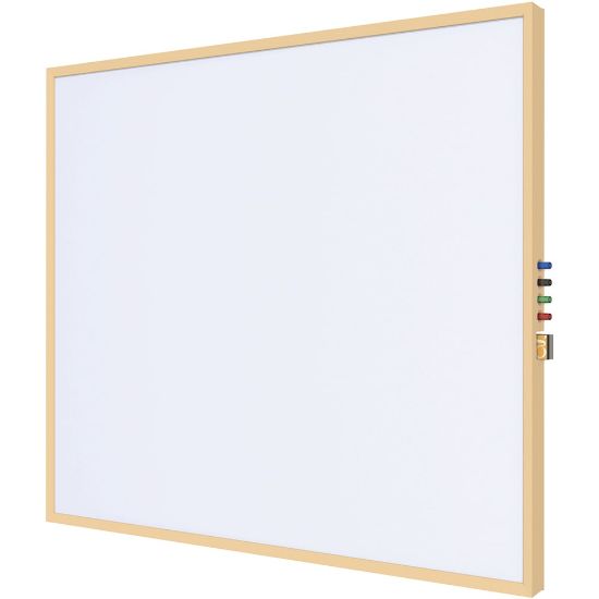 Picture of Ghent Impression Non-Magnetic Dry-Erase Whiteboard, Porcelain, 22-15/16in x 35-1/4in, White, Maple Wood Frame