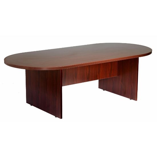 Picture of Boss Office Products 95inW Wood Race Track Conference Table, Mahogany