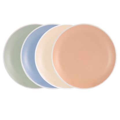 Picture of Spice by Tia Mowry Creamy Tahini 4-Piece Round Stoneware Dessert Plate Set, Assorted Colors