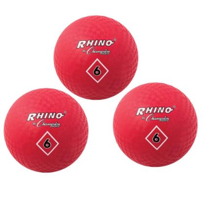 Picture of Champion Sports Playground Balls, 6in, Red, Pack Of 3 Balls