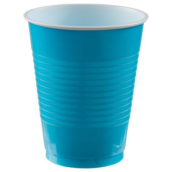 Picture of Amscan Plastic Cups, 18 Oz, Caribbean Blue, Set Of 150 Cups