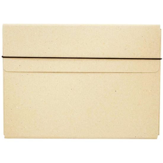 Picture of JAM Paper Strong Kraft Portfolio With Elastic Closure, 9 1/4in x 12 1/2in, Natural Kraft