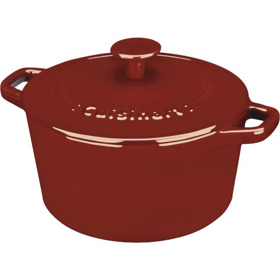 Picture of Cuisinart Chef's Classic Enameled Cast Iron Covered Casserole Dish, 3 Qt, Red