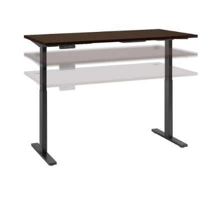 Picture of Bush Business Furniture Move 60 Series Electric 72inW x 30inD Height Adjustable Standing Desk, Mocha Cherry/Black Base, Standard Delivery