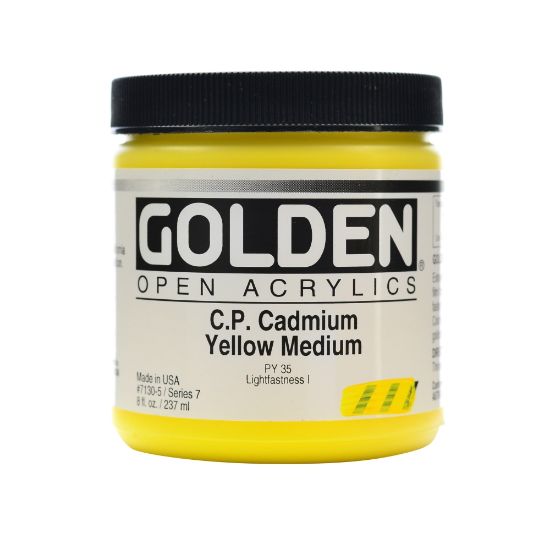 Picture of Golden OPEN Acrylic Paint, 8 Oz Jar, Cadmium Yellow Medium (CP)