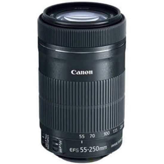 Picture of Canon - 55 mm to 250 mmf/5.6 - Telephoto Zoom Lens for Canon EF/EF-S - 58 mm Attachment - 0.29x Magnification - 4.5x Optical Zoom - Optical IS - STM - 2.8in Diameter