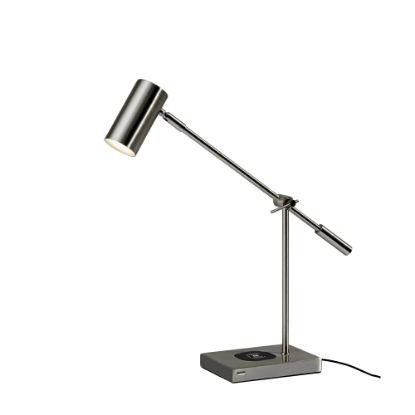 Picture of Adesso Collette AdessoCharge LED Desk Lamp, 12-1/4inH, Brushed Steel