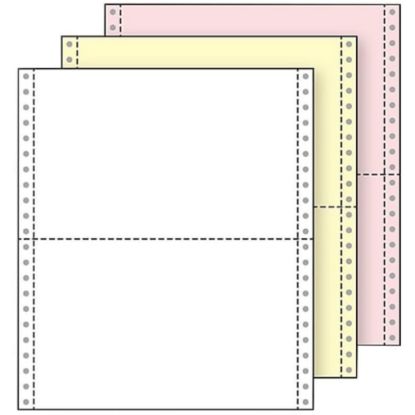 Picture of Paris Printworks Professional Multi-Use Printer & Copy Paper, White/Canary/Pink, 9 1/2in x 5 1/2in, 2000 Forms Per Case, 13 Lb