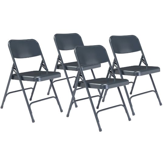 Picture of National Public Seating Series 200 Folding Chairs, Blue, Set Of 4 Chairs