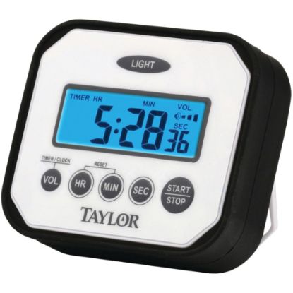 Picture of Taylor Water And Impact Resistant 1-Day Timer, White/Black