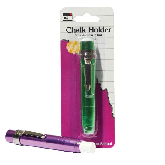 Picture of Charles Leonard, Inc. Aluminum Chalk Holders, Assorted Colors, Pack Of 6