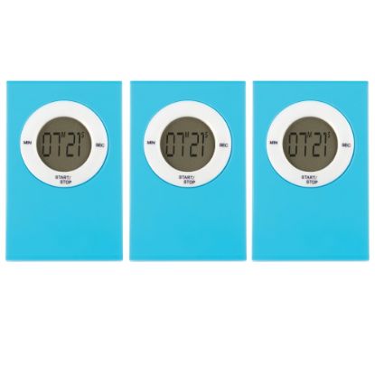 Picture of Teacher Created Resources Magnetic Digital Timers, Aqua, Pack Of 3 Timers