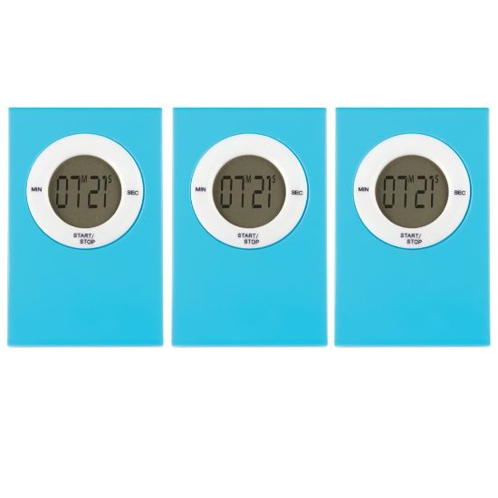 Picture of Teacher Created Resources Magnetic Digital Timers, Aqua, Pack Of 3 Timers