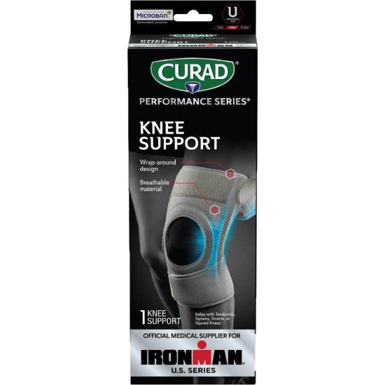 Picture of CURAD Performance Series Adjustable Knee Support With Side Stabilizers, Universal, Black