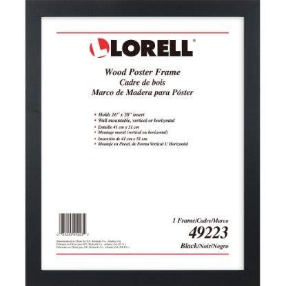 Picture of Lorell Poster Frame - 16in x 20in Frame Size - Rectangle - Horizontal, Vertical - 1 Each - Black