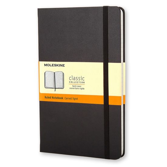 Picture of Moleskine Classic Hard Cover Notebook, 5in x 8-1/4in, Ruled, 240 Pages, Black